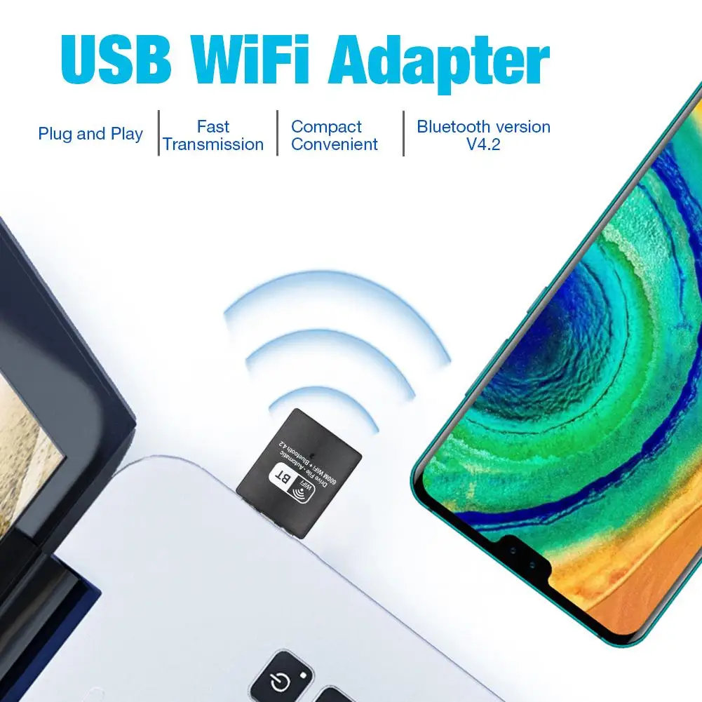 USB адаптер Bluetooth 4 2 в 1 600 Мбит/с 5 ГГц|Беспроводные адаптеры| |
