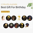 SOMESOOR 12 месяцев рождения печатные деревянные висячие серьги Черная Королева афро натуральные волосы дизайн петли Висячие для женщин Подарки 12 пар