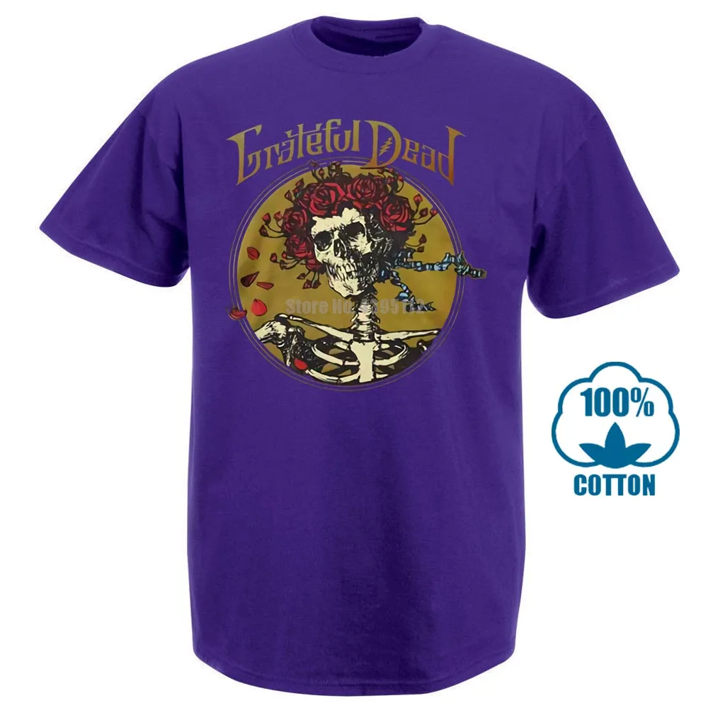 Фиолетовый Футболка Grateful Dead Grateful Skull M, L, Xl, 2Xl, фирменная новинка, Официальная футболка - Цвет: Фиолетовый