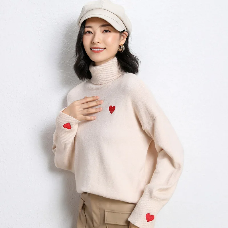 Женские кашемировые свитера утолщенные и свободные пуловеры с высоким