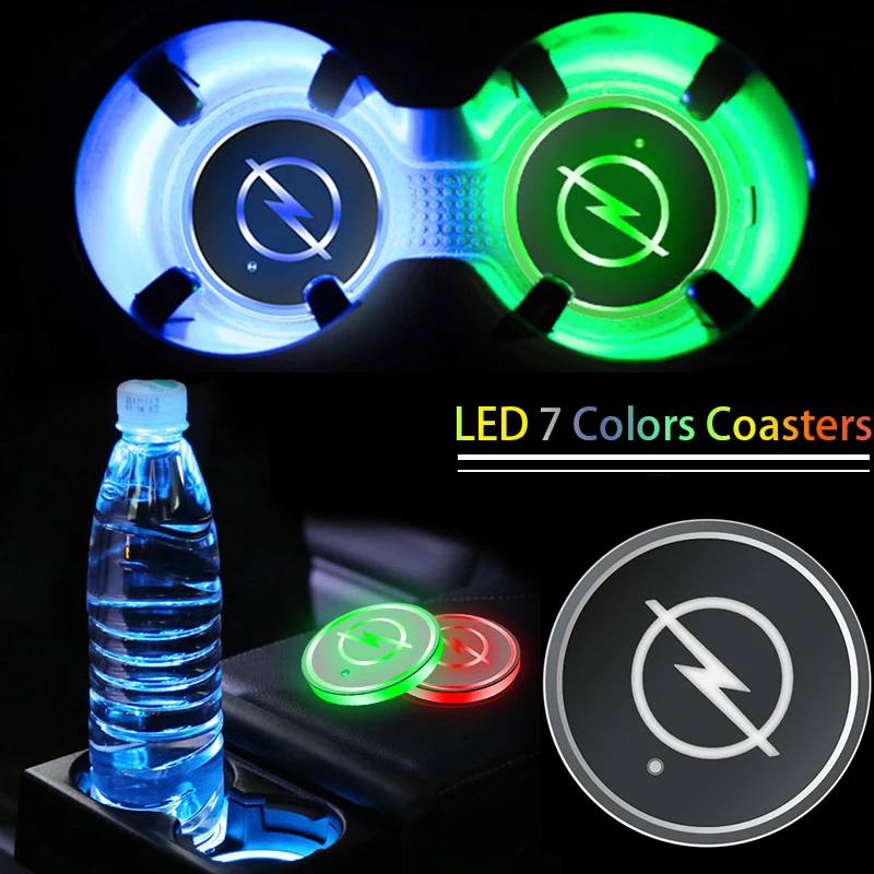 1 шт. зарядных порта USB для автомобиля Led стакана воды светильник коврик авто лампа