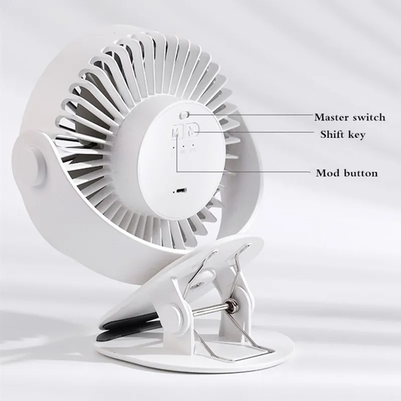 

Usb Fan Cooler 2000mah Battery Built-in 360 Rotation 131*172*201mm Pc Laptop Office Car Business Gift USB Small Fan Adjustable