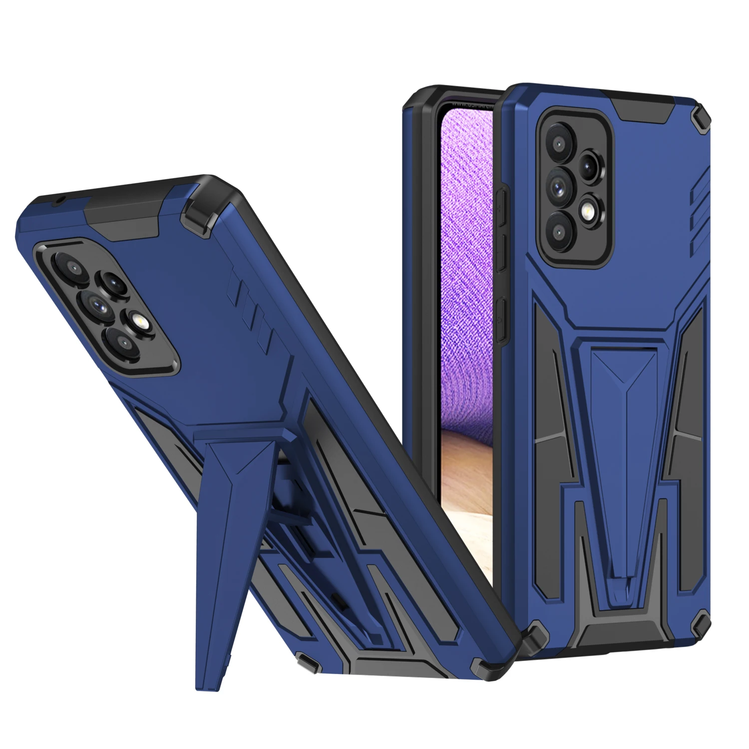 

Armor Phone Case For Samsung Galaxy A51 A71 4G A20 A30 A30S A50 A50S A10S A20S A81 A31 Shockproof Magnetic Metal Kickstand Cover