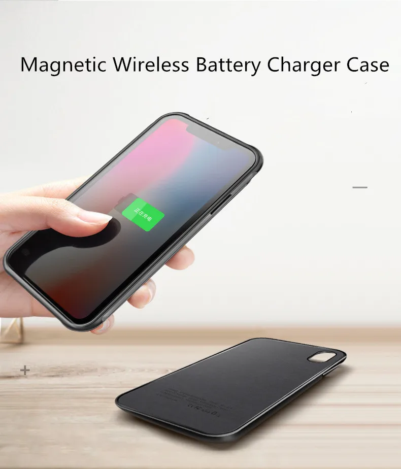 Беспроводной Чехол для зарядного устройства для iphone XS MAX XR X XS 5500 мАч, внешний аккумулятор, зарядка с цифровым дисплеем, чехол для зарядного устройства s