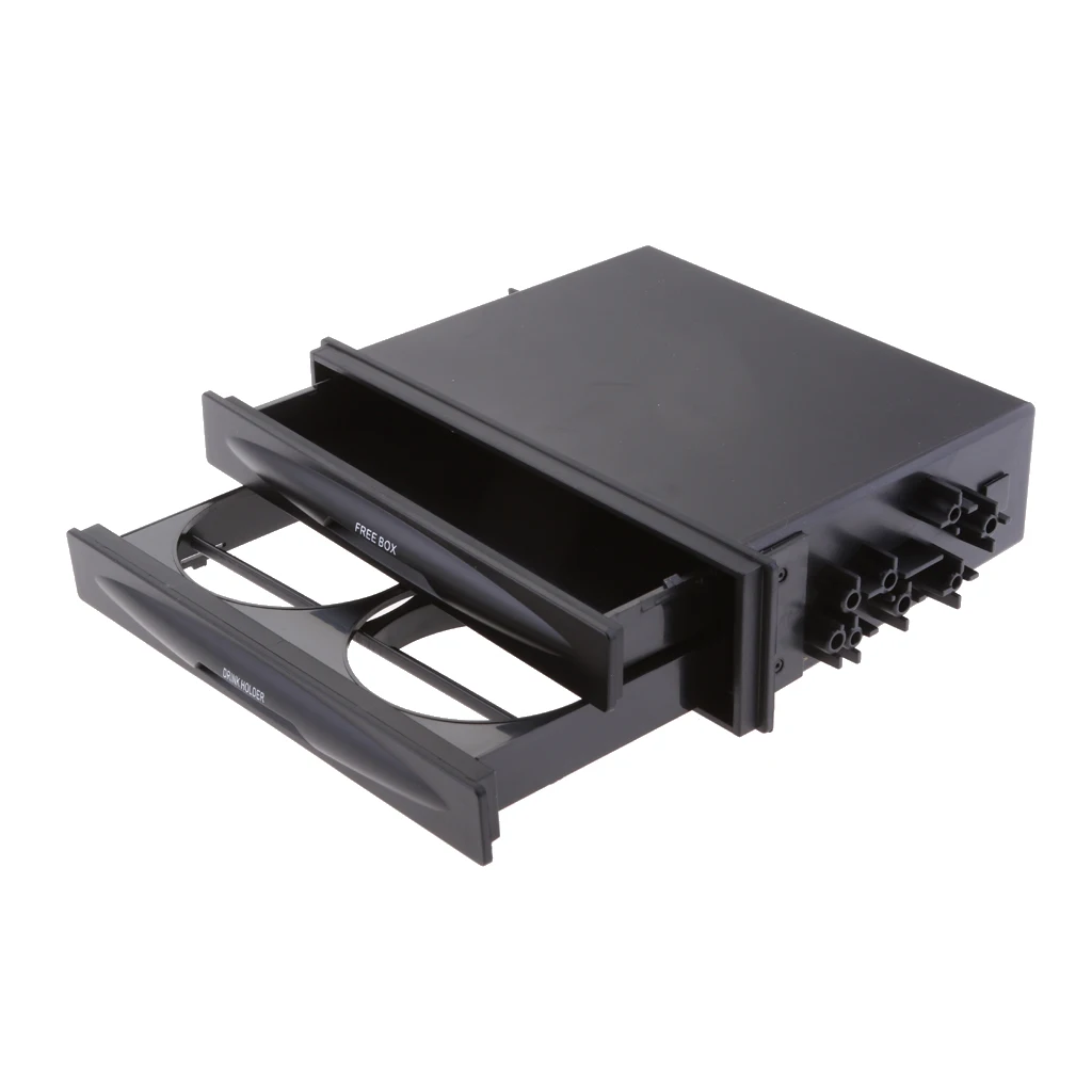 

Universal Car Double Din Radio Pocket Kit w/Drink-Cup Holder Storage Box