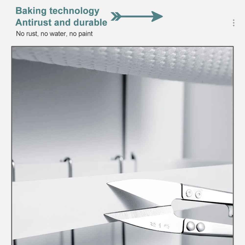 

Kitchen Organizer Easy Install 3 Tiers Modern Refrigerator Side Rack Towels Save Space Roll Paper Holder Hanging Shelf Home
