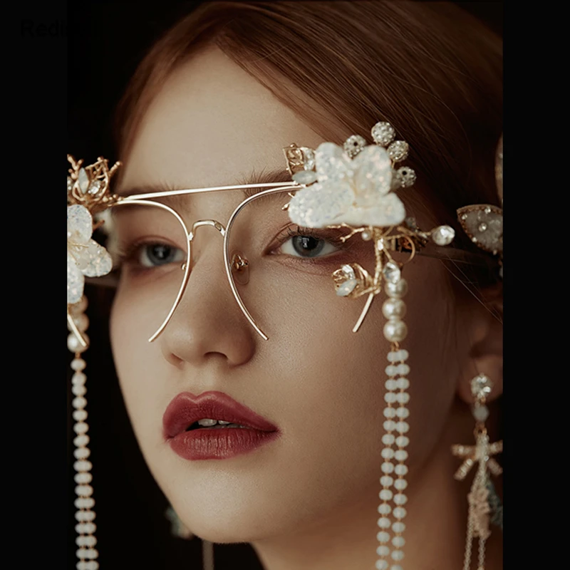 Модные сказочные очки в стиле &quotЛолита&quot головные уборы цветы оправа для очков