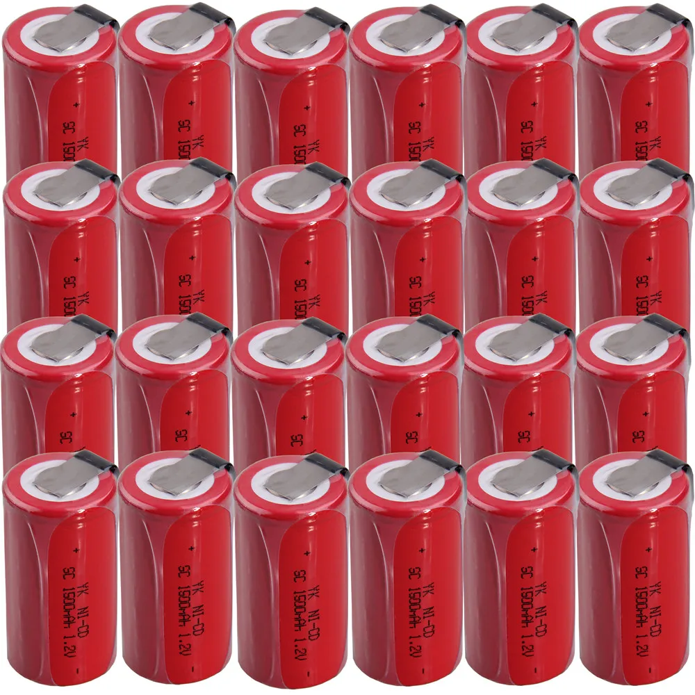 Самая низкая цена 24 шт SC батарея 1 2 В батареи перезаряжаемые 1500mAh nicd Батарея для