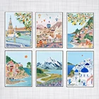 Пейзаж для путешествий, пейзаж, холст, картина, кападокия, Севилья, Амальфи, постер для пейзажа, Декор для дома, Настенная картина