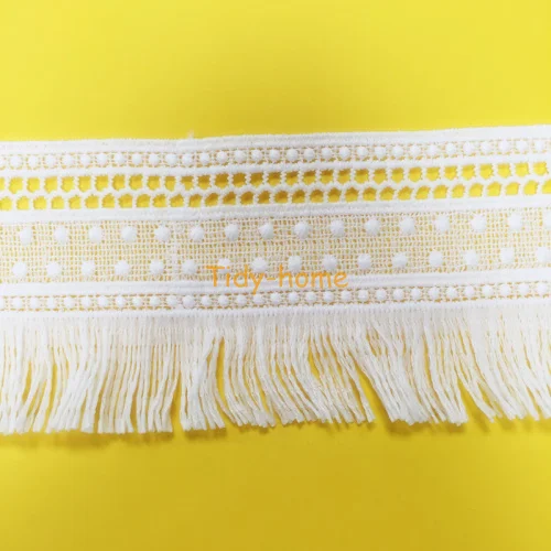 1 Yard Delicate Milk Fiber Tassels Embroidery White Edging Lace Clothes DIY Accessory Fabric Sewing Supplies 7cm Width |