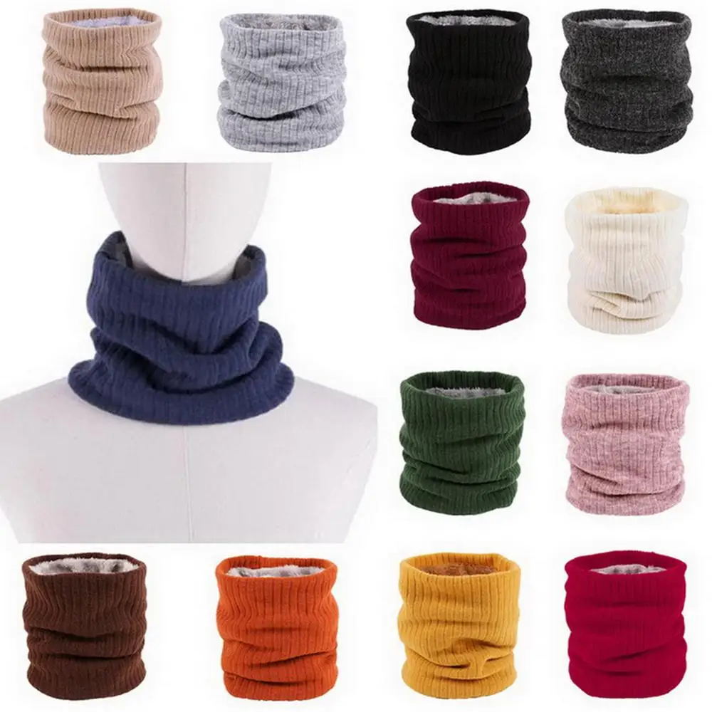 Зимний Флисовый Шарф для мужчин и женщин мужская вязаная маска накидка на шею