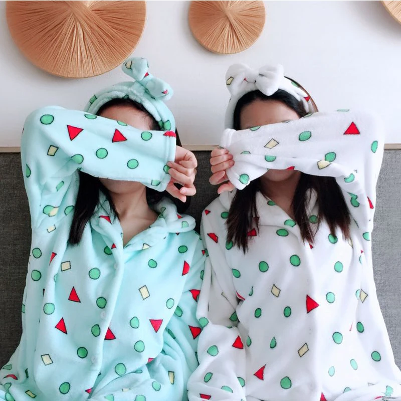 Фланелевые пижамы с героями мультфильмов женские зимние пара геометрических