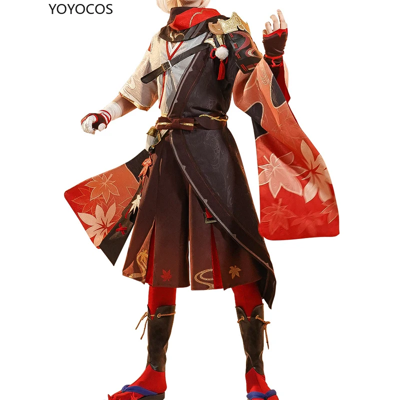 Conjuntos de Natal Dia das Bruxas Yoyocos Genshin Impacto Kaedehara Kazuha Cosplay Bonito Menino Traje Masculino Presente Jogo Roupas Novo