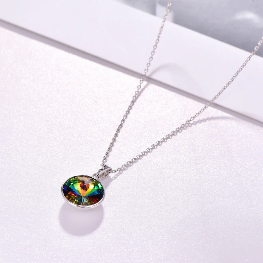 Ожерелье с кристаллами Swarovski, новая мода, круглый камень Bella RIVOLI, ожерелье с кулоном для женщин, элегантные вечерние ювелирные изделия на свадьбу