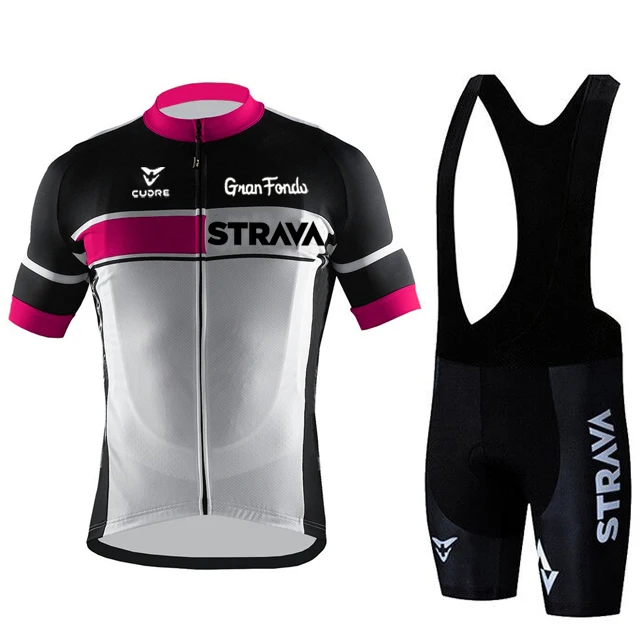 

Summer Team STRAVA Orange Cycling Jersey Set Mountain Bike Cycling Clothing Men's Racing Bicycle Clothes Cycling Set 2021