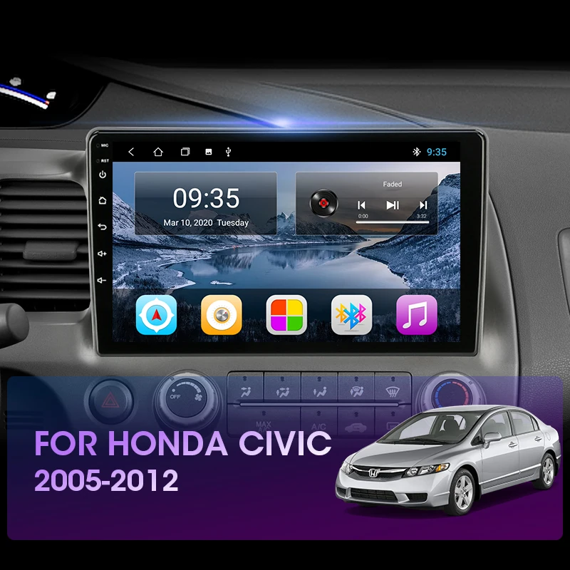 JMCQ автомобильное радио Android 9 0 плеер для Honda Civic 2005 2012 мультимедийный видео 2din T3L DSP