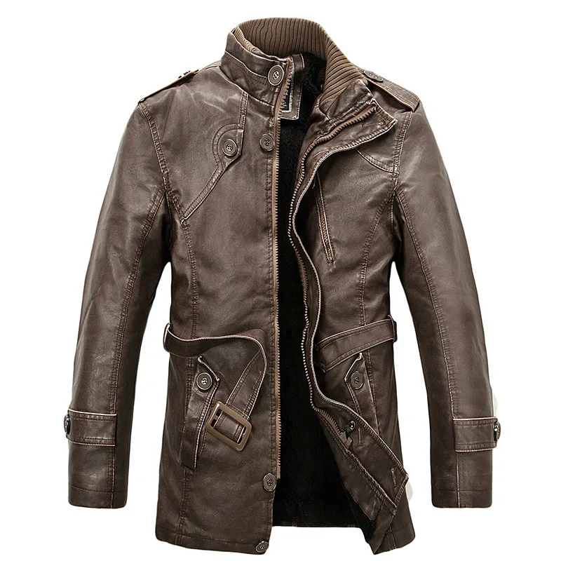 Куртка мужская кожаная приталенная с воротником стойкой|Куртки из искуственной