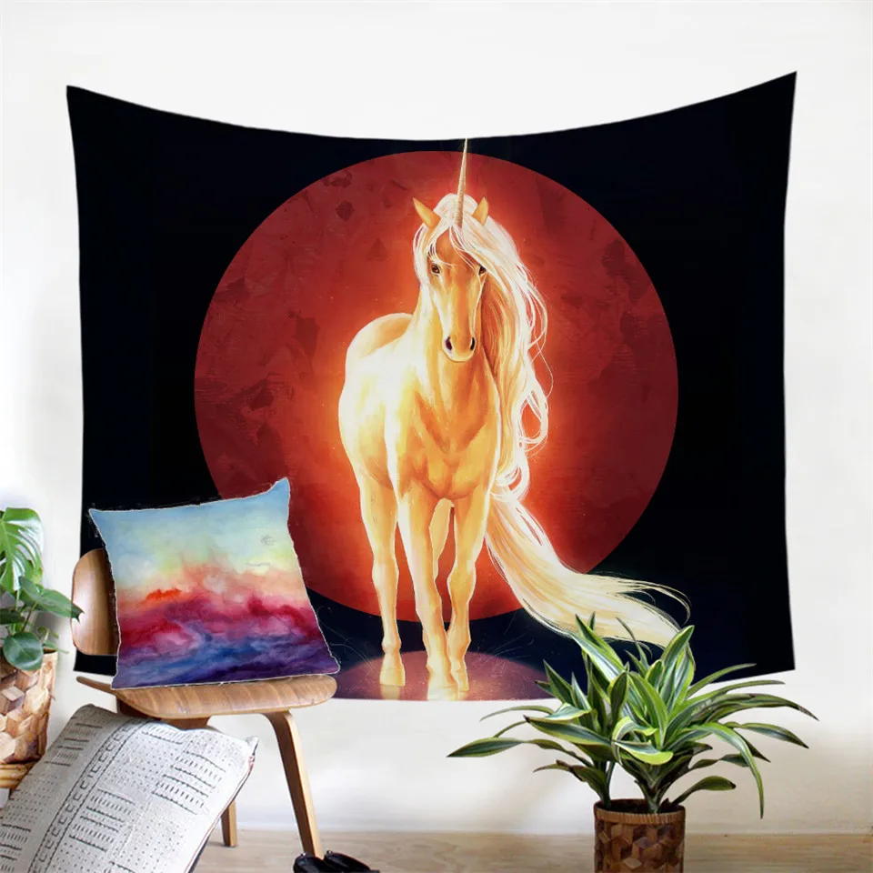 Last Unicorn Сезонные изменения от JoJoesArt гобелен цветочный олень настенный с принтом животных простыни материнская любовь постельные принадлежности декоративный гобелен - Цвет: Last Unicorn