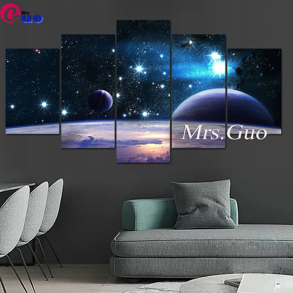 

large Space Planet 5pcs DIY 5D Diamond painting Universe Galaxy Reflection Full Drill diamond painting diamond Embroidery