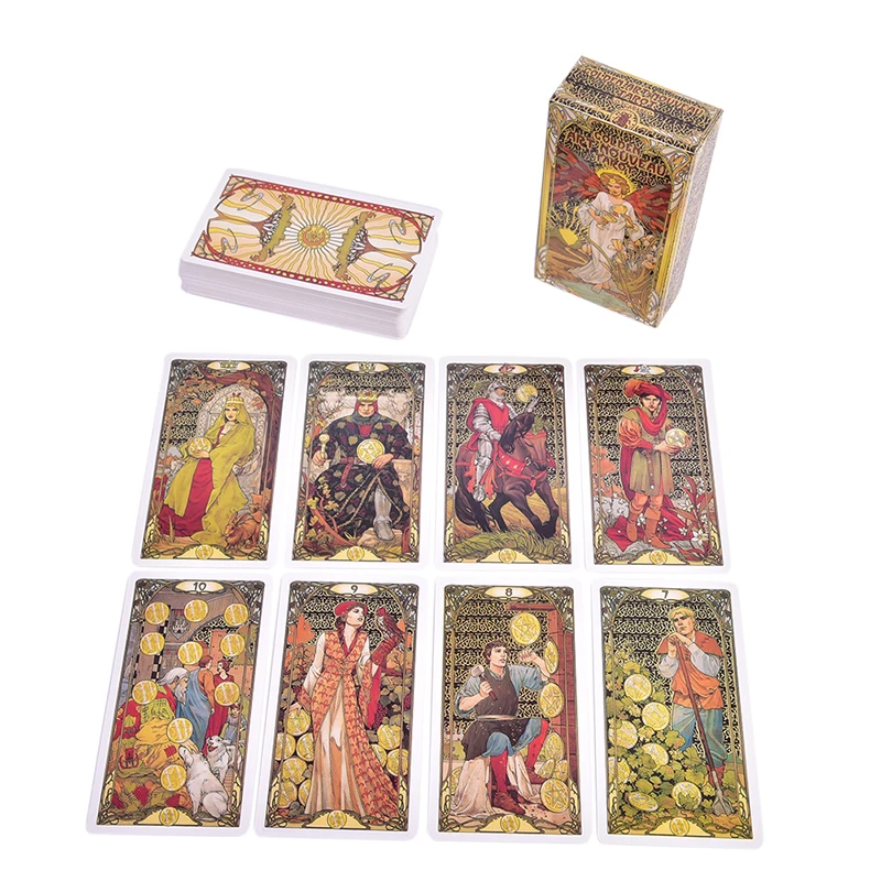 Tarot Game Card Party Bar Board Props Gold New Art Deck Map And Guide Accessories | Спорт и развлечения