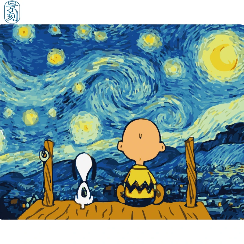 Знаменитая серия краски. Ручная работа Краска высокого качества Холст Красивая