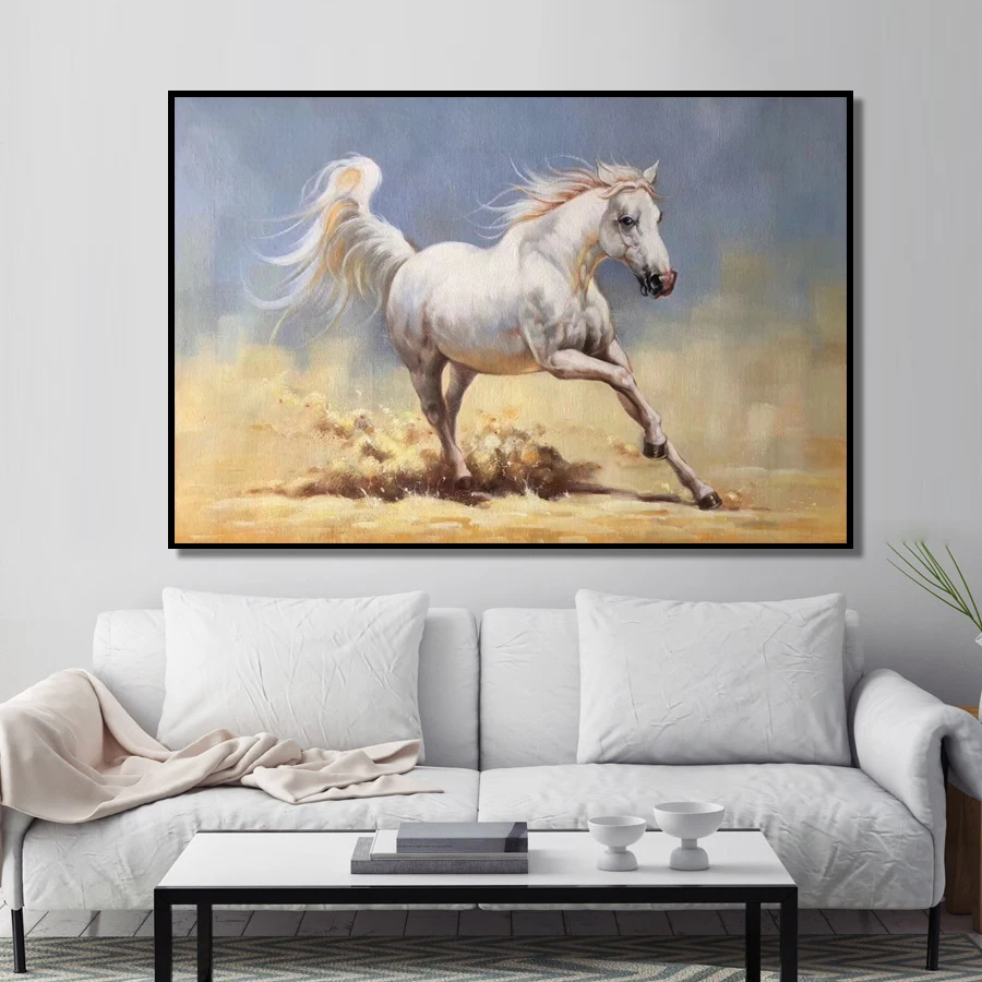 100% ручная роспись суперпрозрачная лошадь Высококачественная художественная