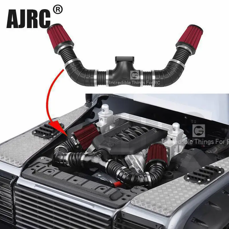 Enlarge Simulated Engine Intake Air Filter Kit For For 1/10 RC Crawler Car Trax TRX4 Defender Bronco 90046 D90 DD10 Axial Scx10 II