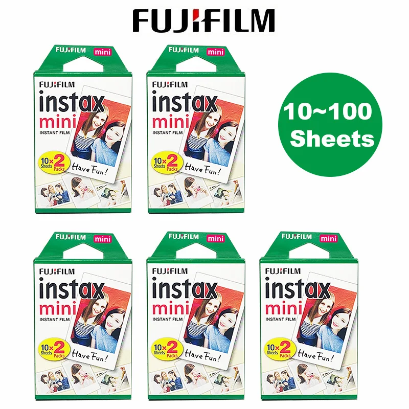 Пленка Fujifilm Instax Mini 10 20 30 40 50 60 80 100 листов 3 дюйма для мини 9 Polaroid FUJI моментальная