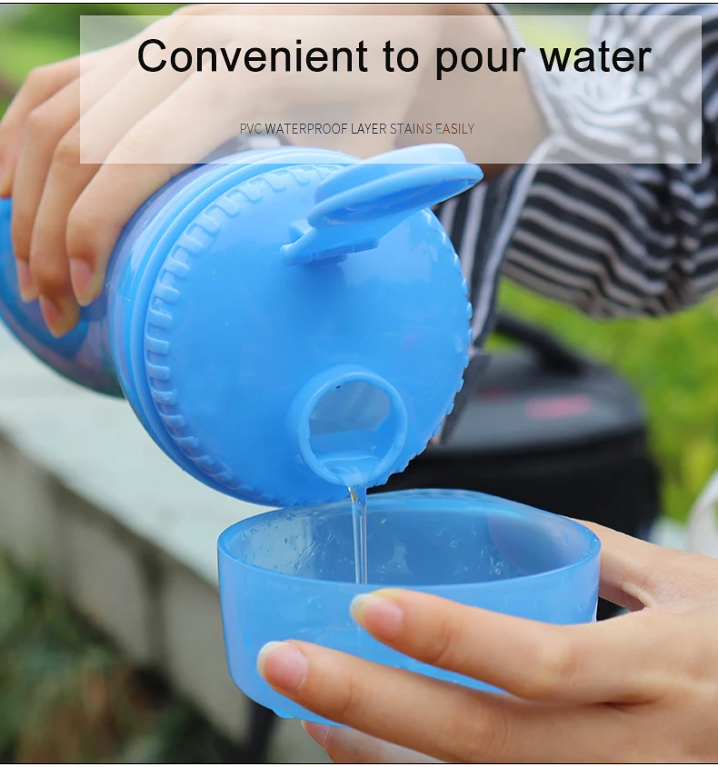 Портативная бутылка для воды домашних питомцев 2 в 1 миска питья путешествий на