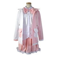 womens bunny monokuma pink white rabbit hoodie jacket monomi danganronpa cosplay costume