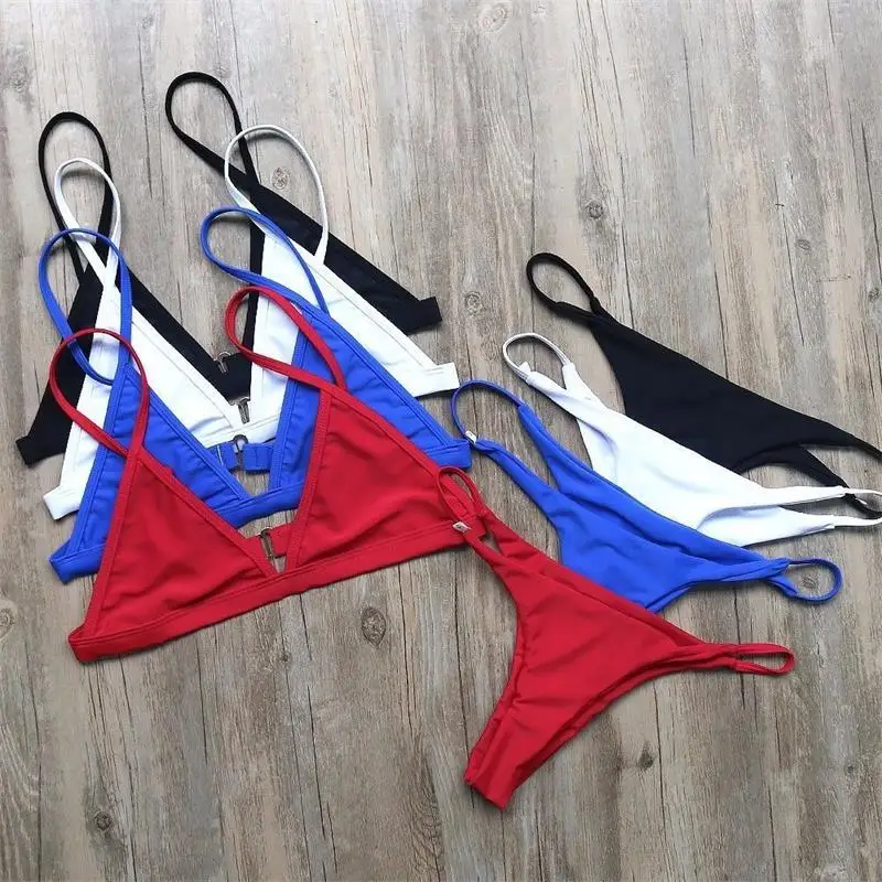 Новинка 2020 летние однотонные купальники Женский комплект бикини в сеточку