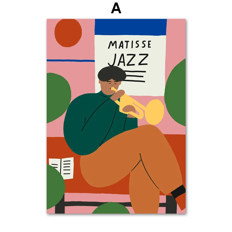 A Абстрактная фигура Matisse настенная живопись на холсте скандинавский Холст Плакаты и принты винтажные настенные картины для декора гостиной - Цвет: A