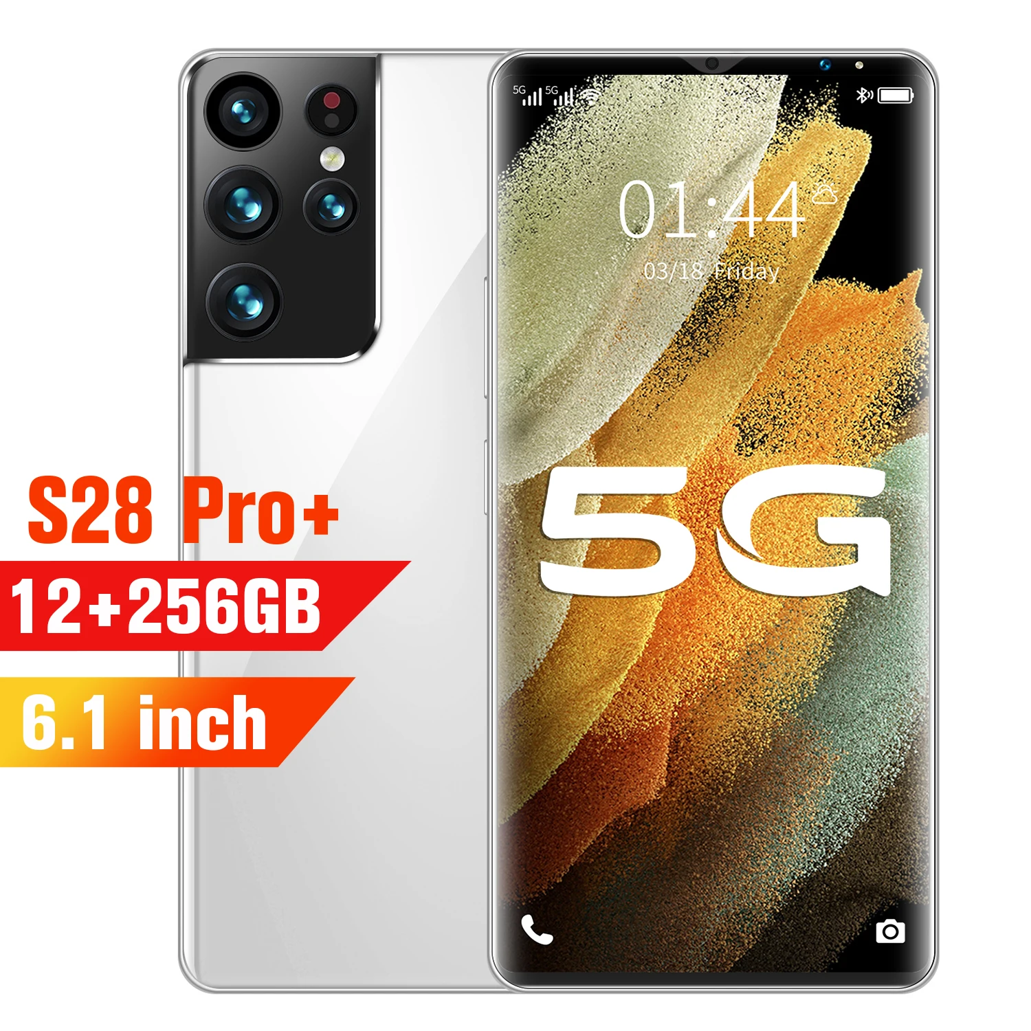 

S28 Pro+ 12GB+256GB 6.1 Inch Fingerprint ID 6000mAh Andriod 11 Smart Phones MTK6889+ Deca Core Dual SIM+Micro SD Mobile Phones