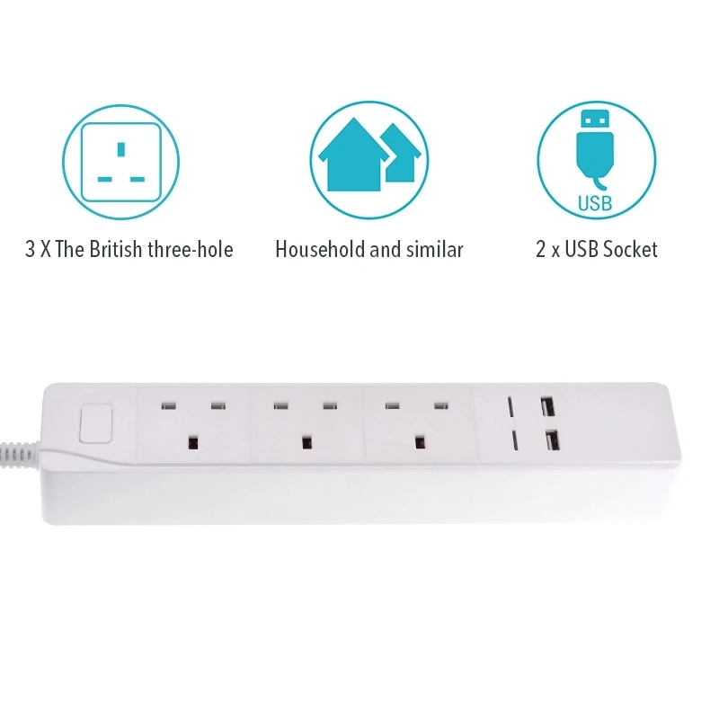 Умная WiFi полоса питания выходы защита от перенапряжения 3 пути штепсельная вилка