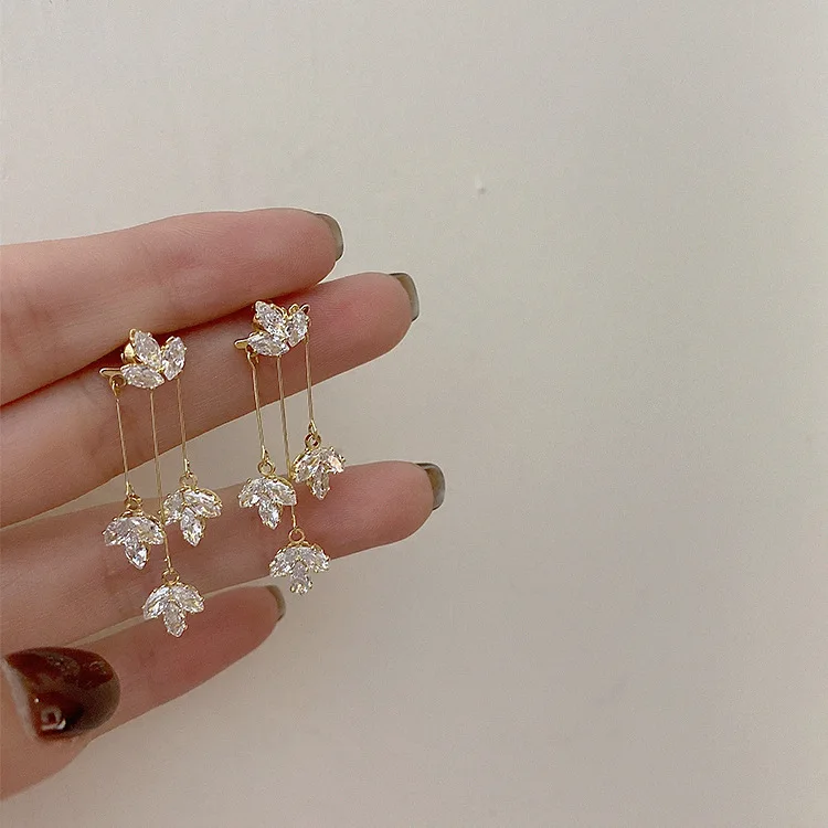 

Корейские циркониевые висячие серьги с кисточками для женщин и девушек модные серьги Ювелирные изделия Подарки