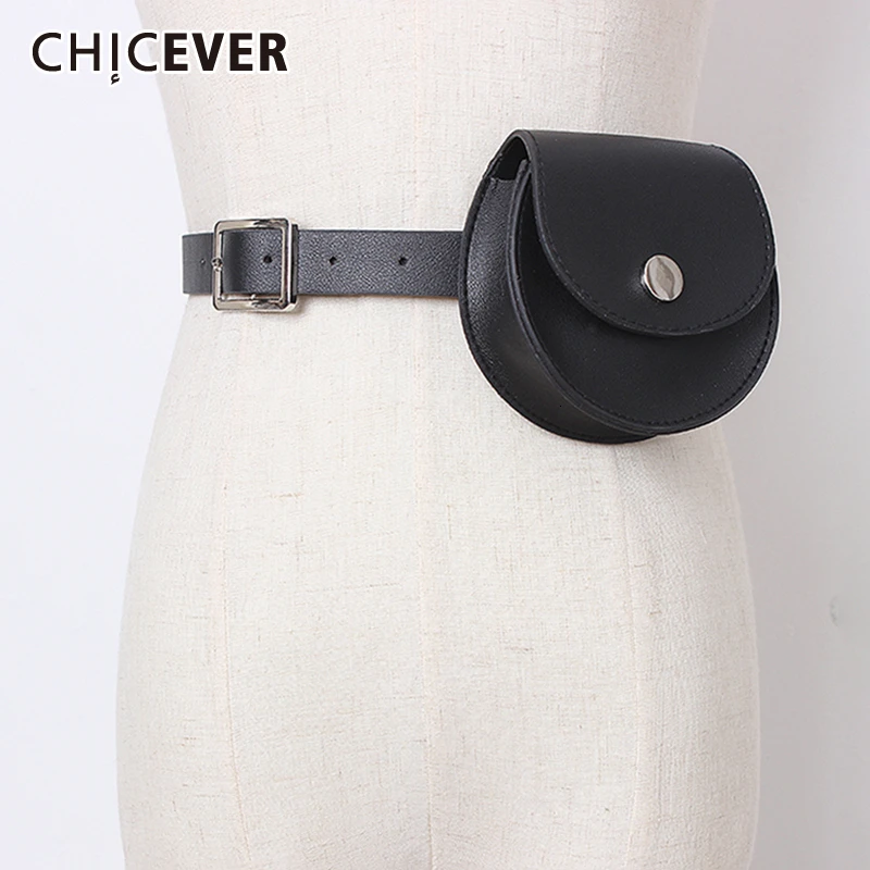 CHICEVER из искусственной кожи лоскутные металлические женские ремни с сумкой