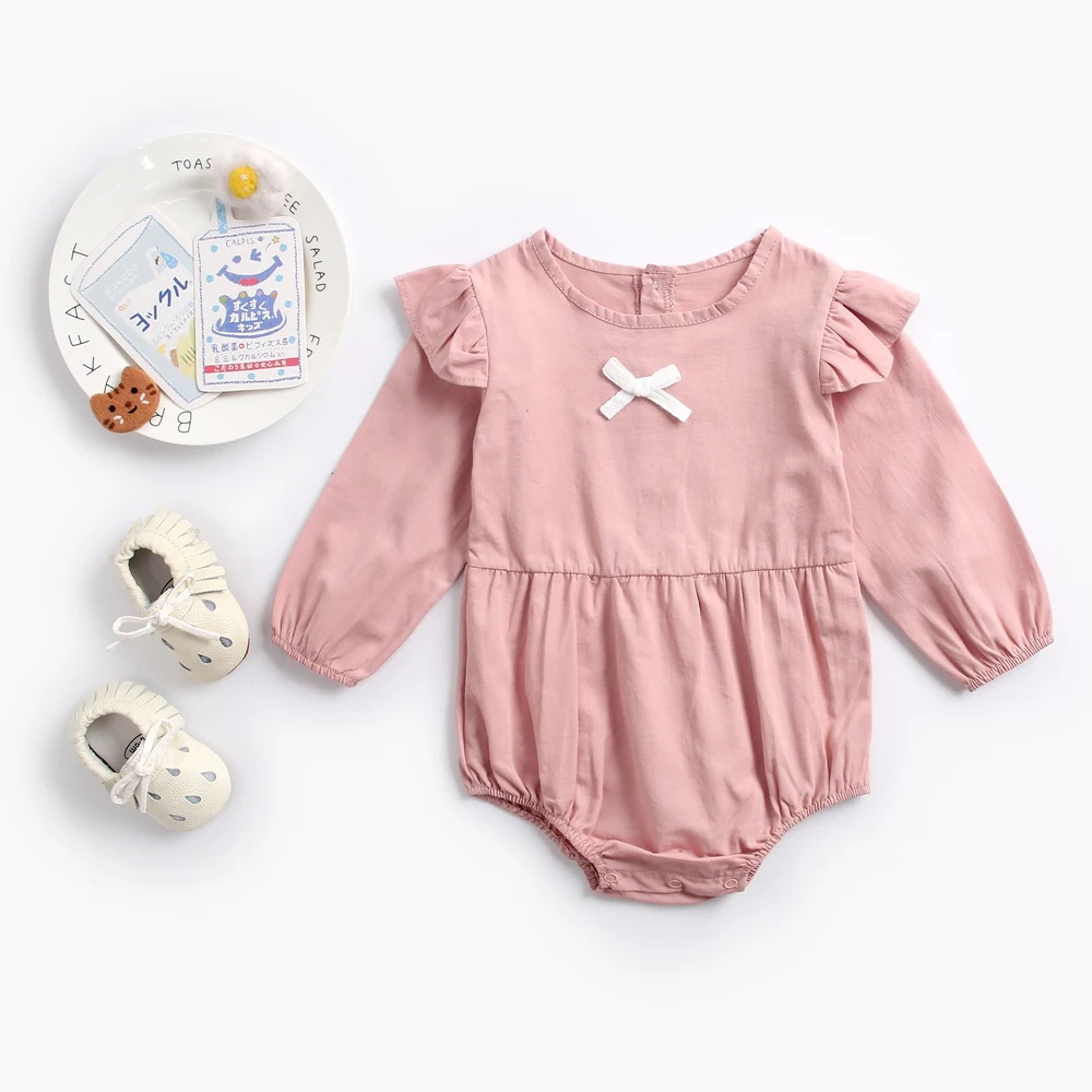 Sanlutoz-monos de algod&oacute;n para ni&ntilde;as peque&ntilde;as, ropa de princesa para ni&ntilde;a, mono de manga larga para beb&eacute;, bonito lazo-3