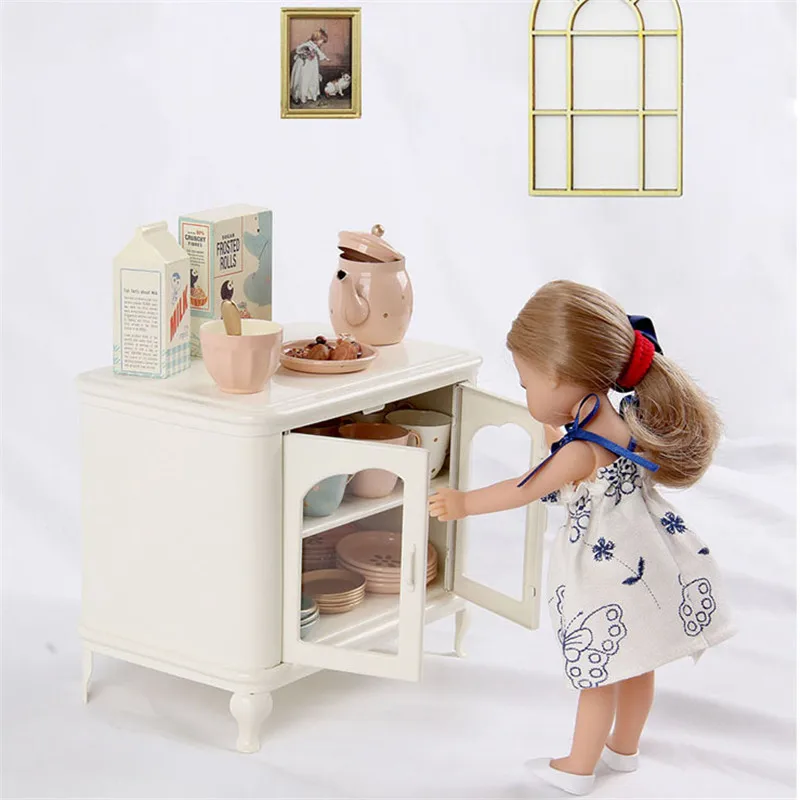 aizulhomey metal storage cabinet for dolls 16 mouse house furniture cupboard kitchen ob11 bjd lol blyth accessories kids toys free global shipping