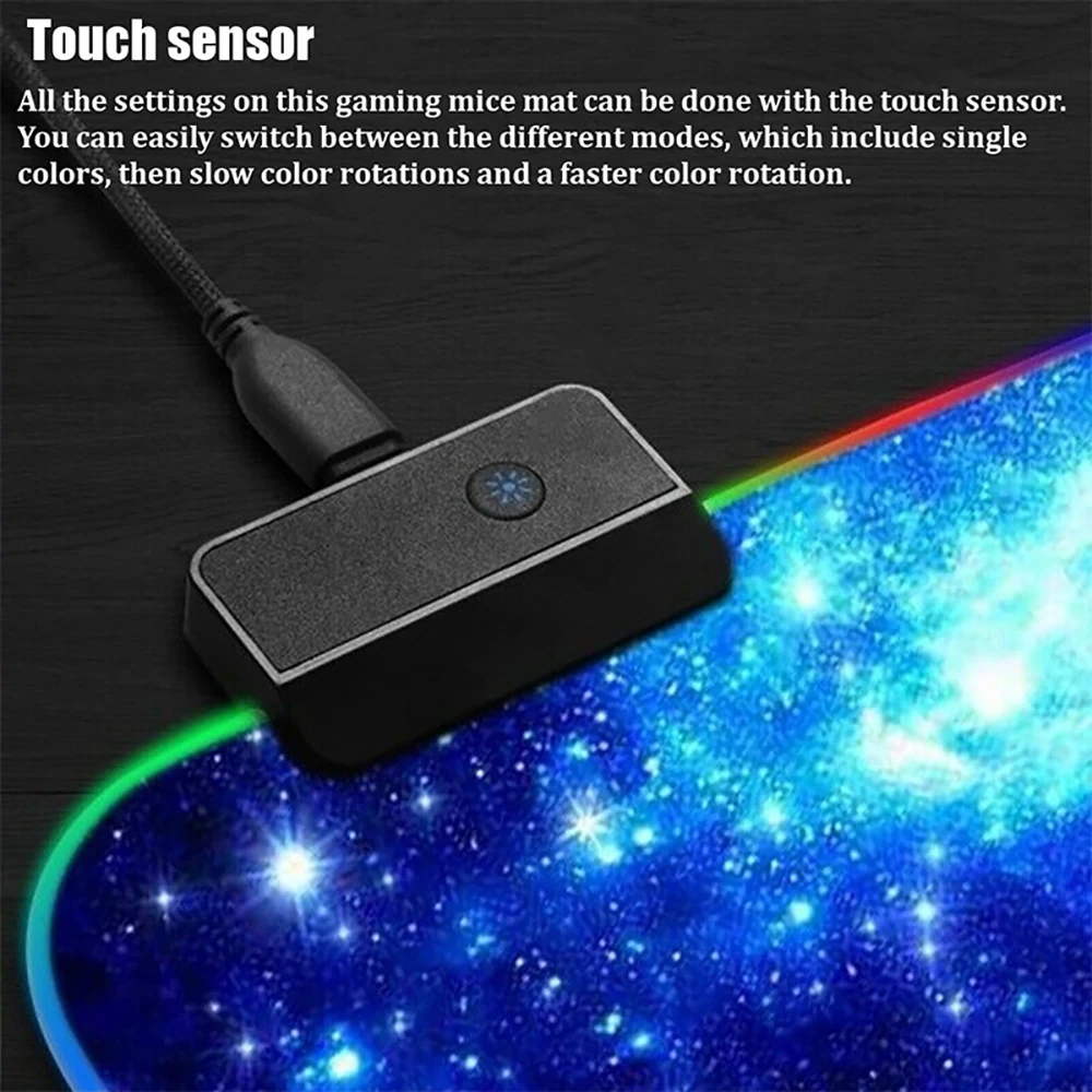 Топ игровой коврик для мыши RGB с подсветкой цветное светодиодное освещение