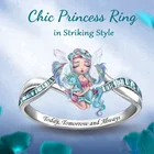 Радужное женское кольцо с единорогом, высококачественное женское кольцо, милое волшебное кольцо с сапфировой надписью Дружба, кольцо со значением вечность