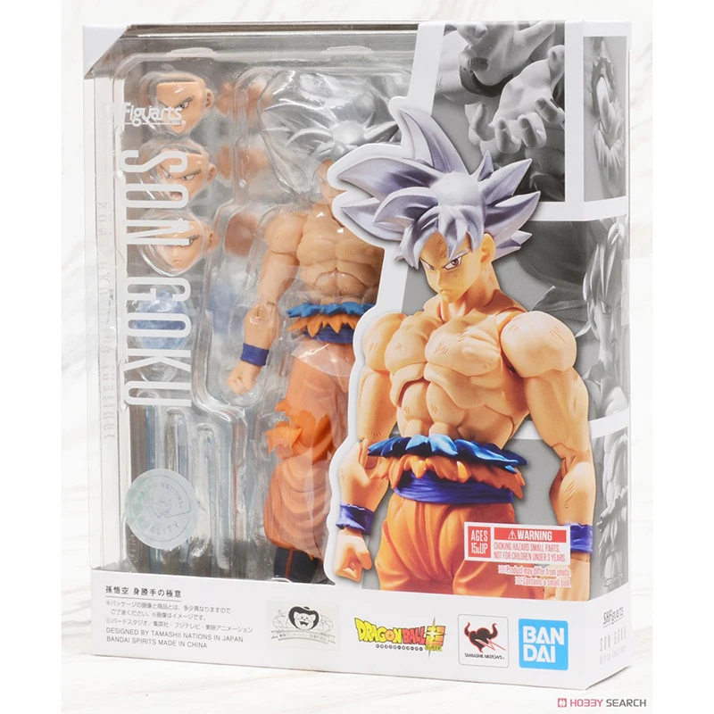 Дешево Фигурка Bandai Dragon Ball Z Shf Ultra Instinct Son Goku, оригинальная аниме экшн-фигурка из ПВХ, модель, игрушки для мальчиков, подарок