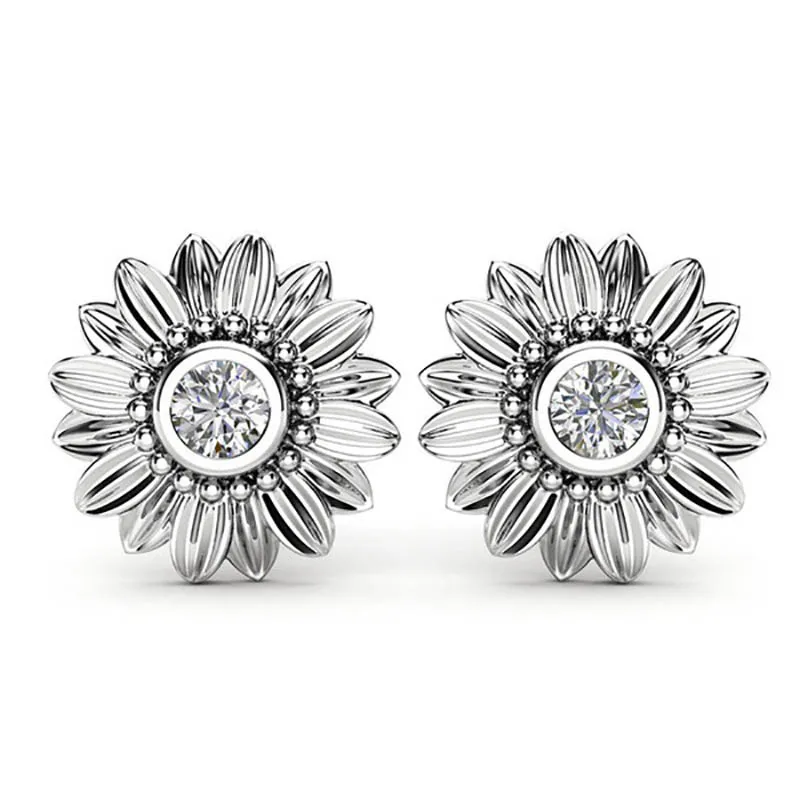 Bague Ringen, 3 цвета, на выбор, серьги-гвоздики, нежный цветок, серьги для женщин, Подсолнух, серебро, 925, ювелирное изделие с кристаллами, для свадьбы