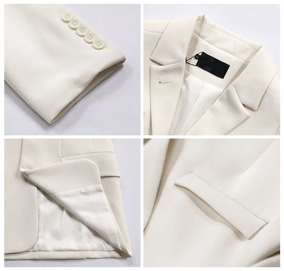 Casual Solid White Blazer Long Sleeve Women Blazers and Jackets Notched blazer mujer blaser feminino Suits Coats Female