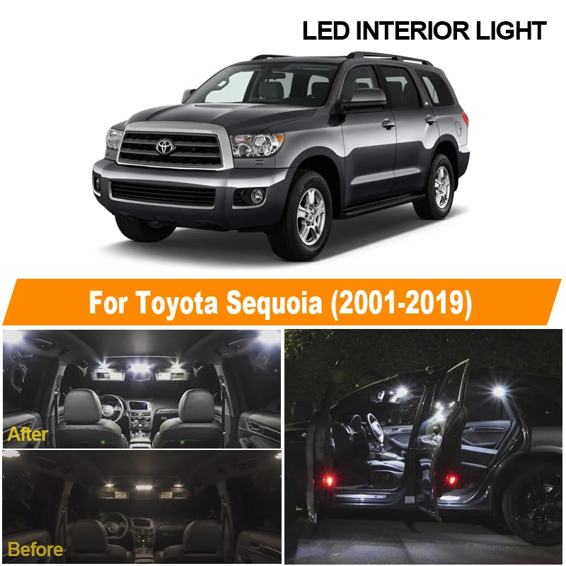 Белые автомобильные лампы без ошибок комплект светодисветильник для Toyota Sequoia 2001