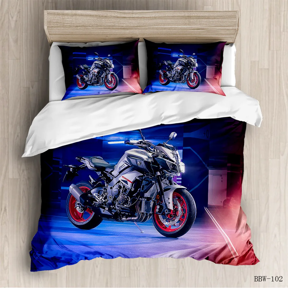 Комплект постельного белья для игры в мотоциклах черный Гоночный комплект из