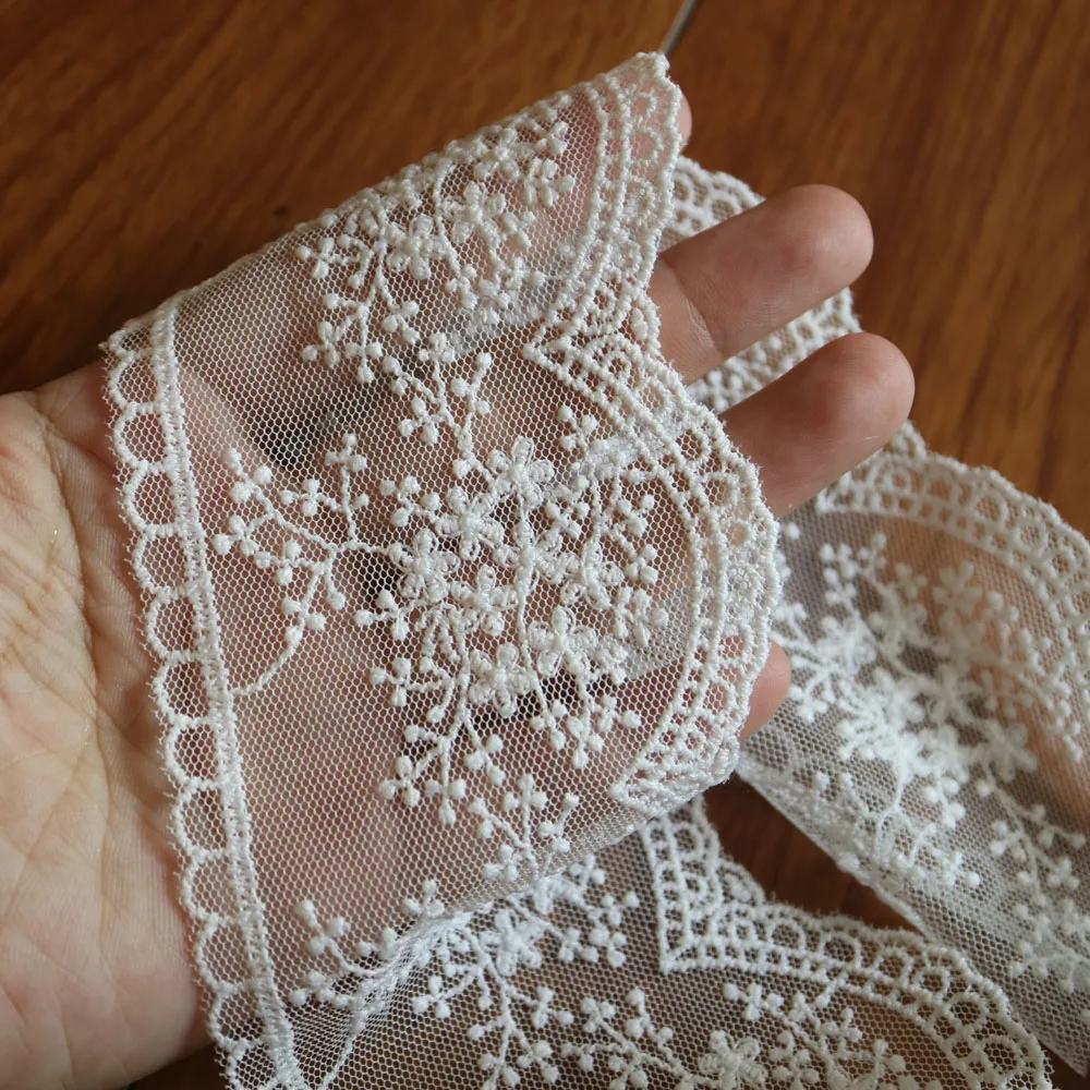5 ярдов вышивка хлопковые кружевные украшения для одежды мягкие цветочные и
