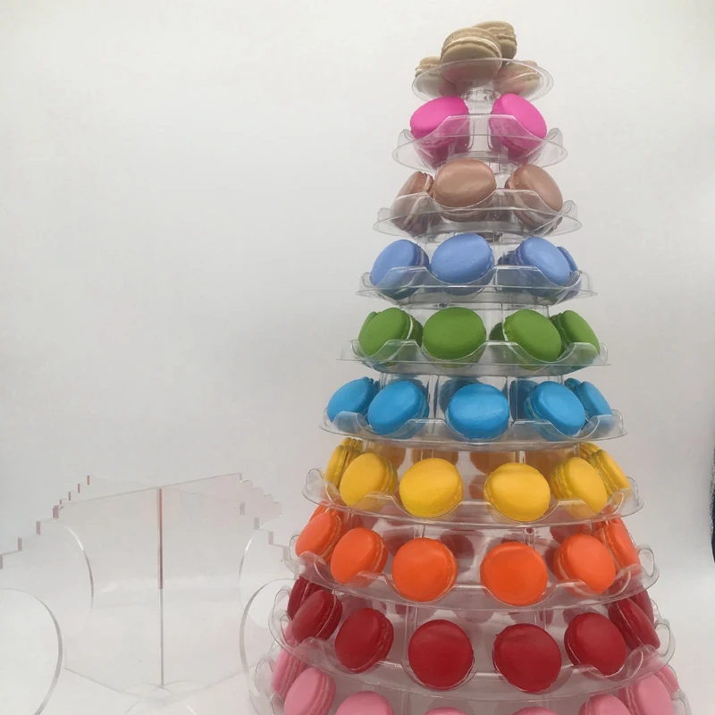 

10 Tier Macaron Tower Cake Stand Cupcake Macaroons Display Rack Holder Tools Wedding Decor Easter Party Supplies, Dessert Displa