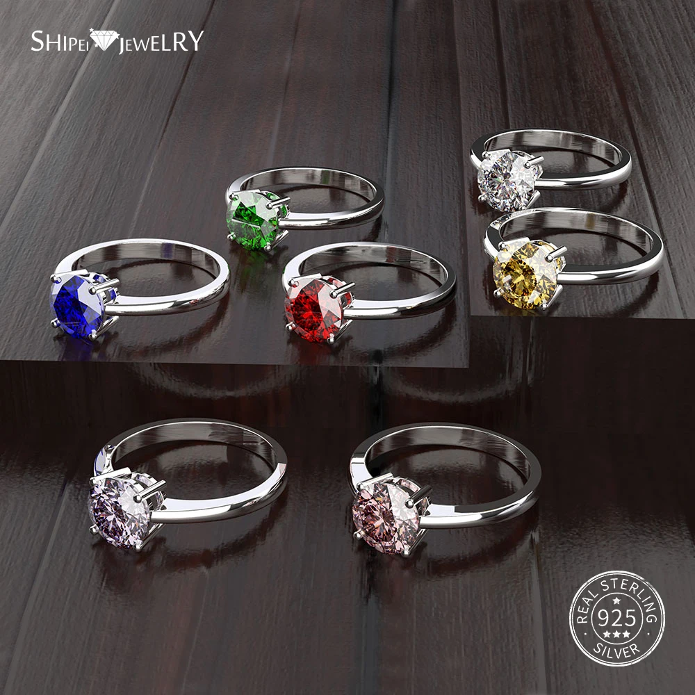Женское и мужское кольцо с белым сапфиром Shipei ювелирное изделие из 100%