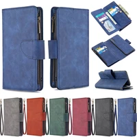 removable zipper leather flip wallet case cover for samsung galaxy s20fe a51 a71 a50 a70 s20 ultra s10 s9 note 20 a32 a52 a72 5g