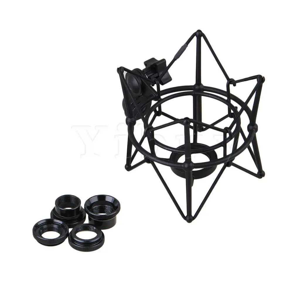 Yibuy металлический большой размер цилиндрической формы черный микрофон Паук